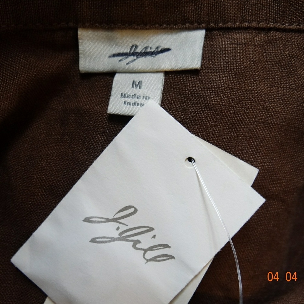 J. Jill Brown Linen Button Jacket - Picture 6 of 7